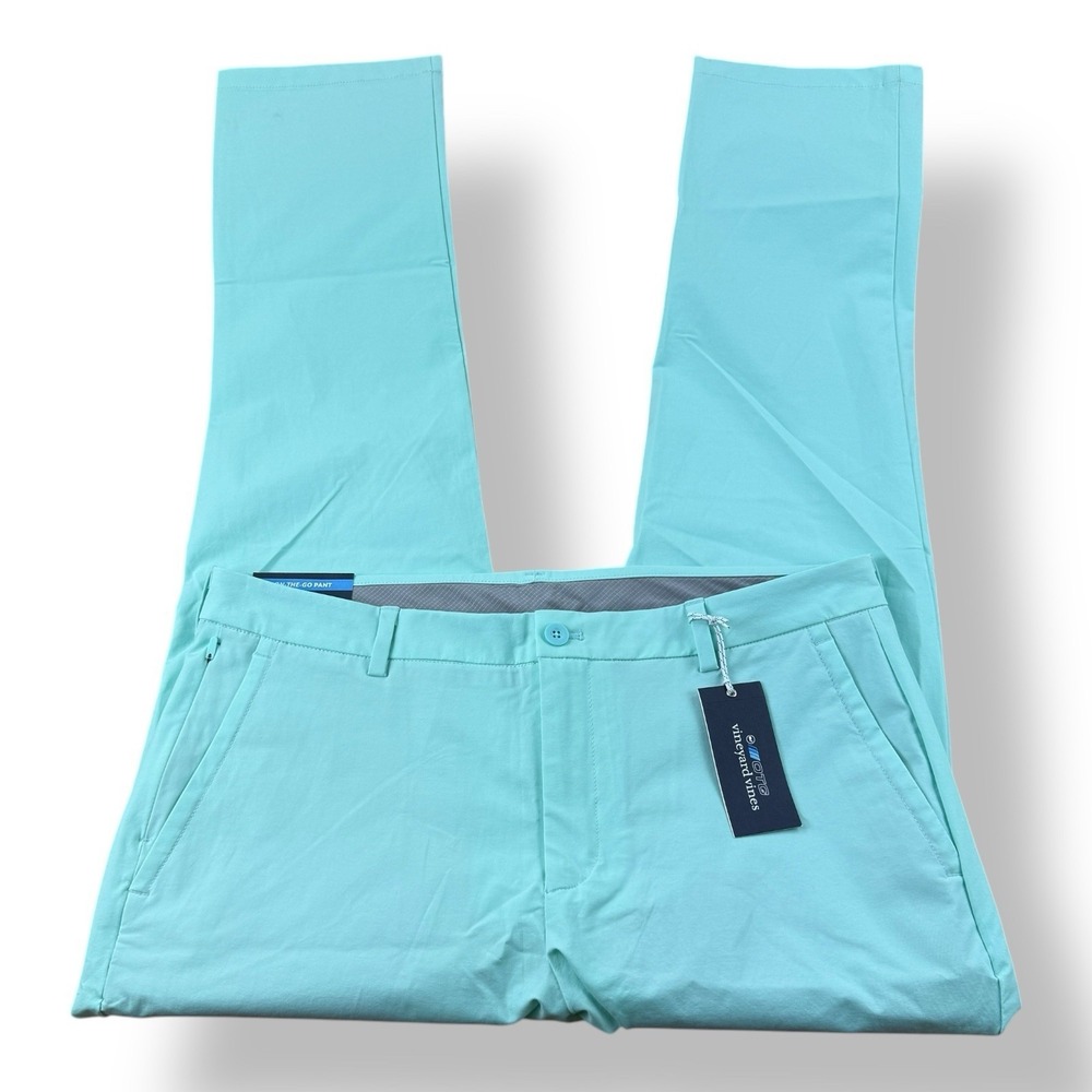Vineyard Vines OTG 36x32 Crystal Blue Stretch Pants Cotton Nylon Spandex NWT